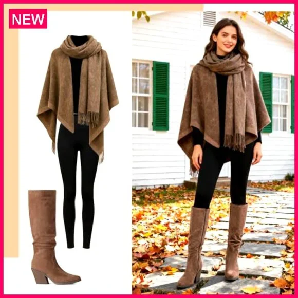 Pointed Toe Knee High Boots Faux Suede Chunky Heel Side Zipper Slouchy